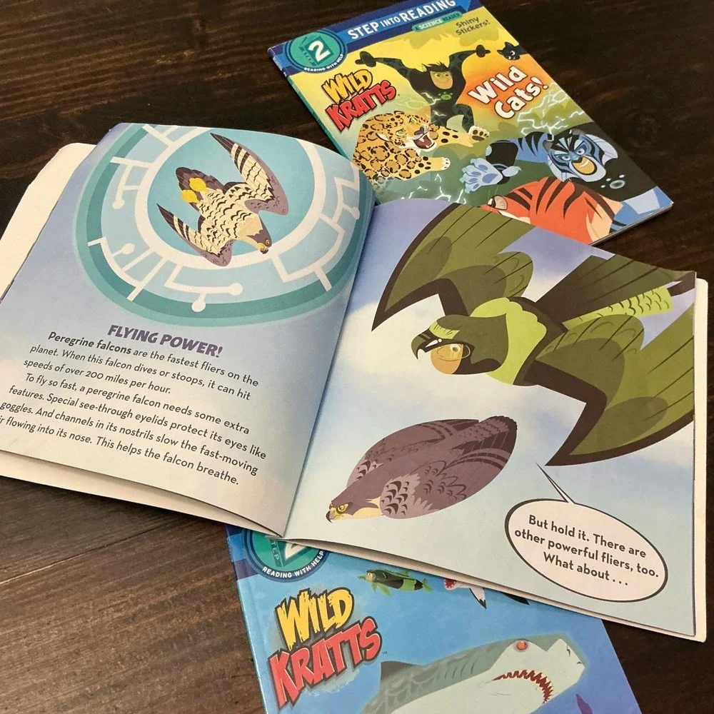 Wild Kratts Step into Reading Level 2 Book Lot of 4 Science Readers Kids Animals